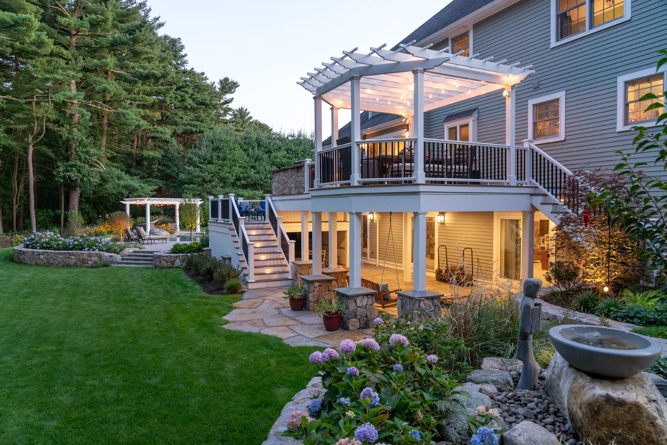 A large outdoor deck